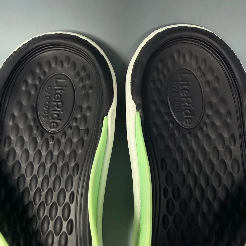 Crocs LiteRide Flip Flops Mens 10 Womens 12 Lime Green 205182 Sandals